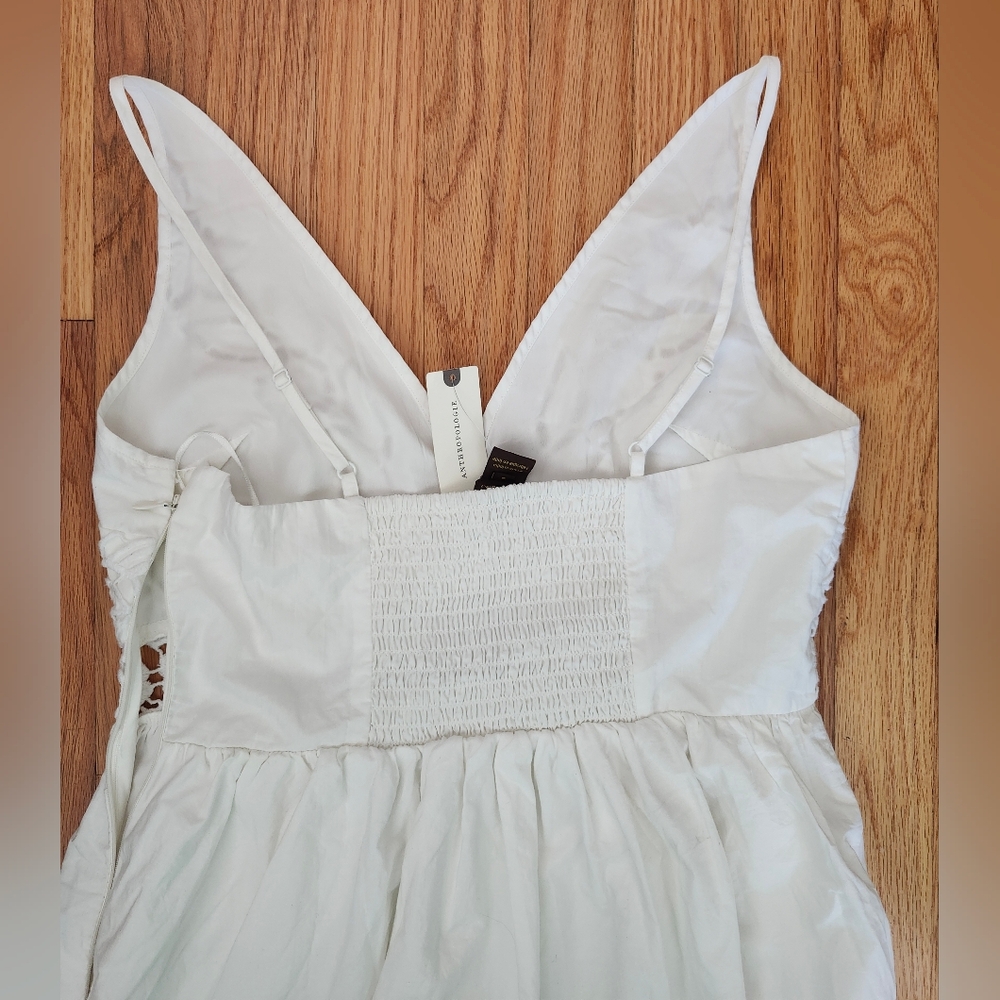Anthropologie Vineet Bahl Sleeveless V-Neck Floral Embroidery Midi White Size S - Picture 11 of 13